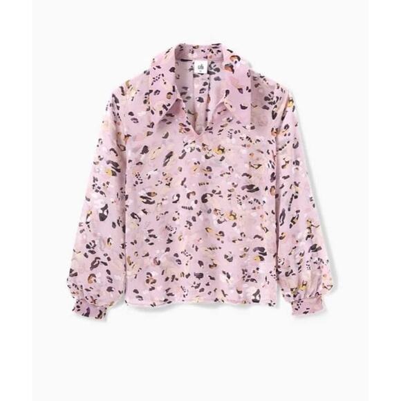 NWT CAbi #6501 Women's Pink Exotic Leopard Long Sleeve Pounce Top Size Small - Picture 1 of 7